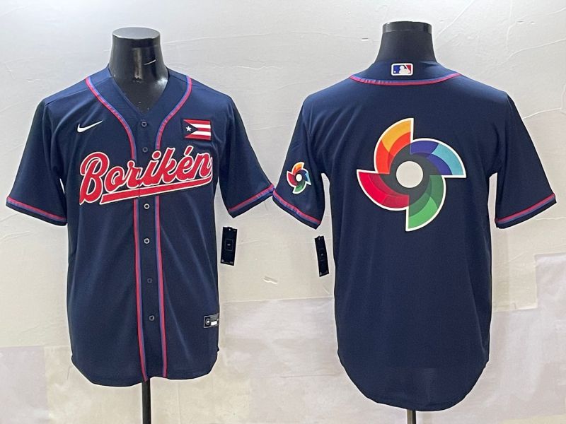 Men Puerto Rico Blank Blue Joint Name 2025 Nike MLB Jersey style 19